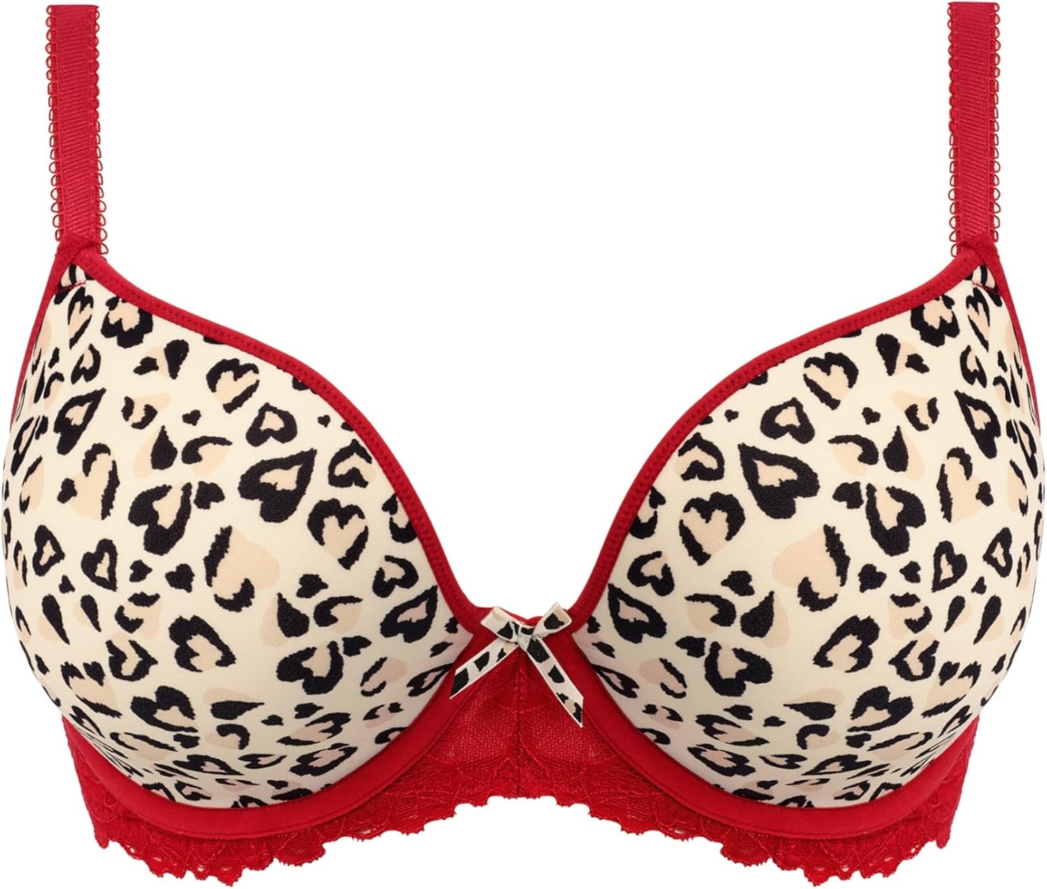image:imageFreya Womens Cherish Me Underwire Molded TShirt BraRed Leopard