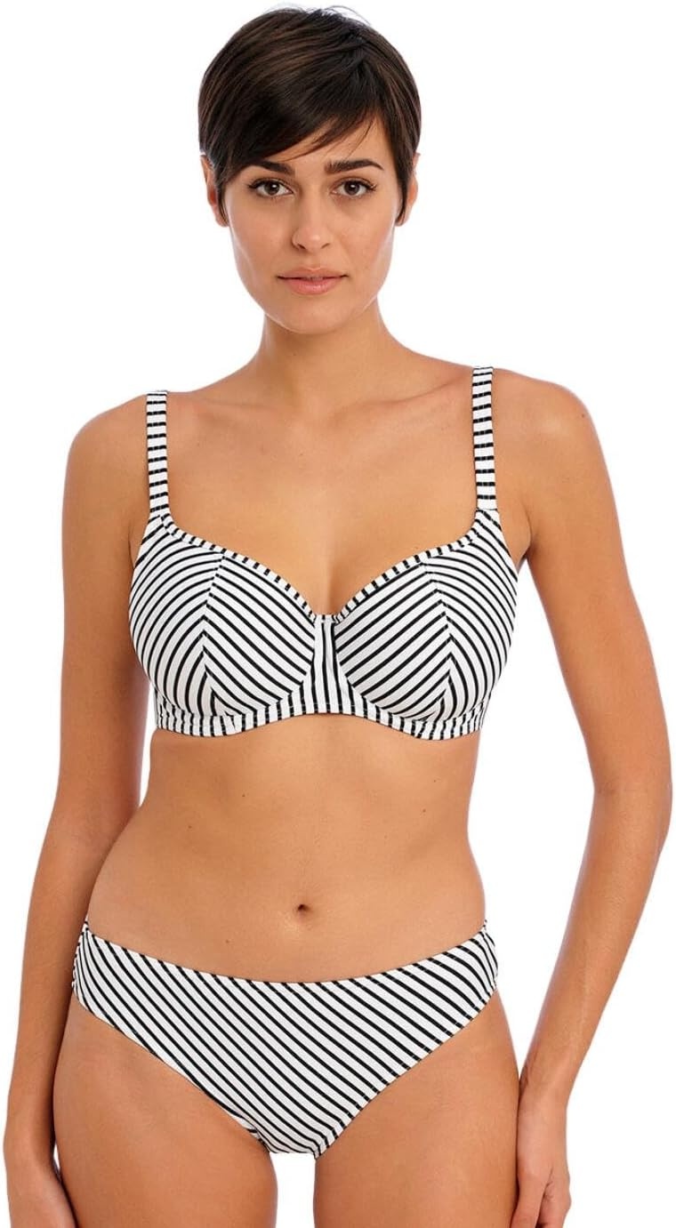 image:imageFreya Womens Jewel Cove Sweetheart Underwire Bikini TopStripe Black
