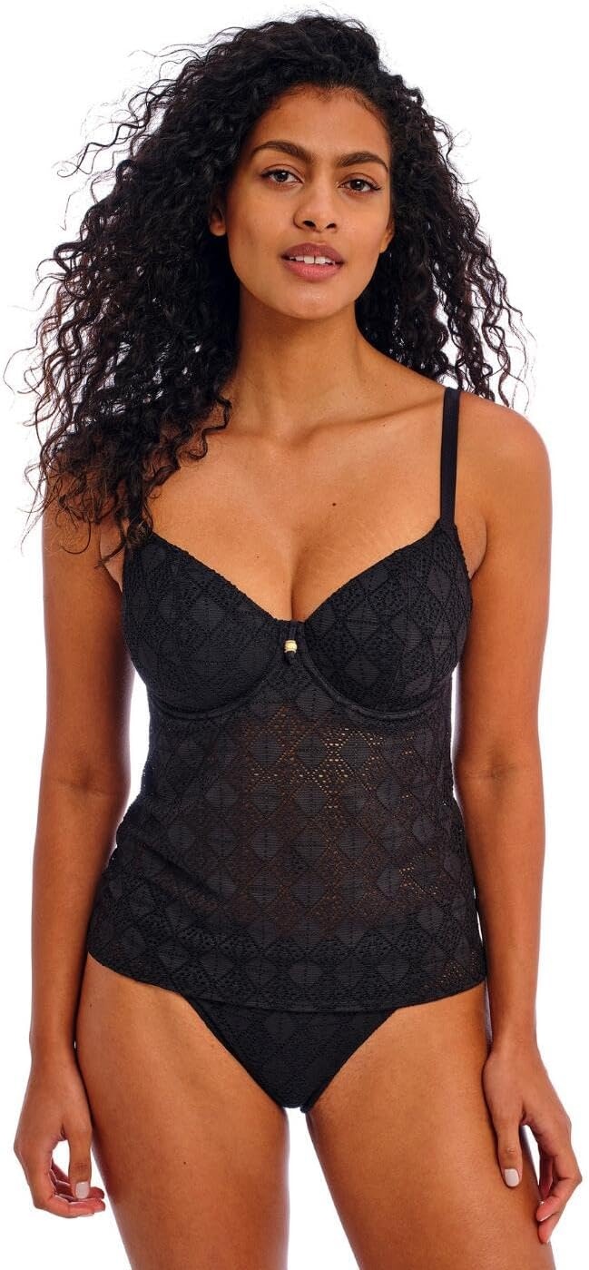 image:imageFreya Womens Nomad Nights Underwire Plunge Tankini TopBlack