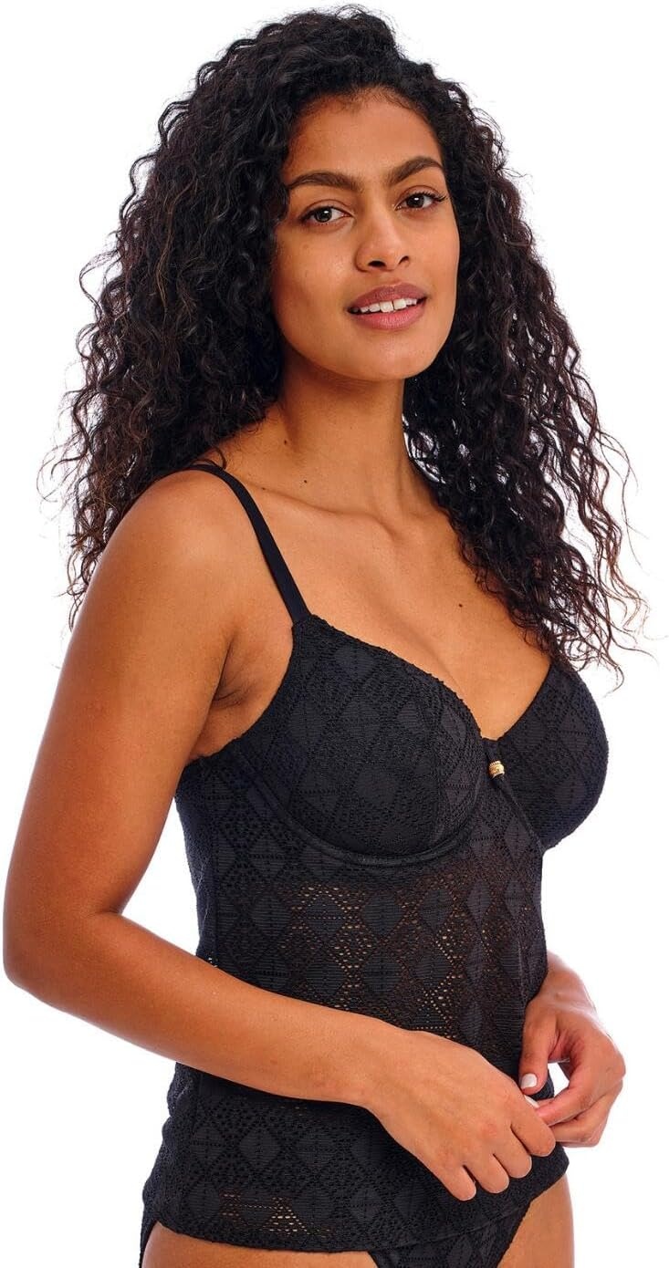 image:imageFreya Womens Nomad Nights Underwire Plunge Tankini TopBlack