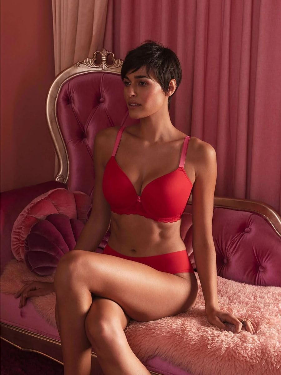 image:imageFreya Womens Offbeat Underwire Demi Plunge Molded TShirt BraChilli Red