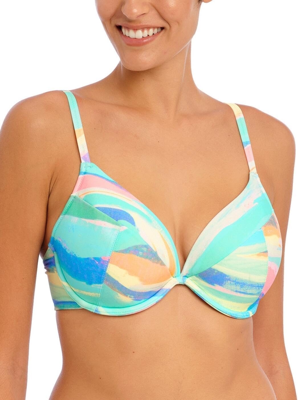 image:imageFreya Womens Summer Reef Underwire Plunge Bikini TopAqua
