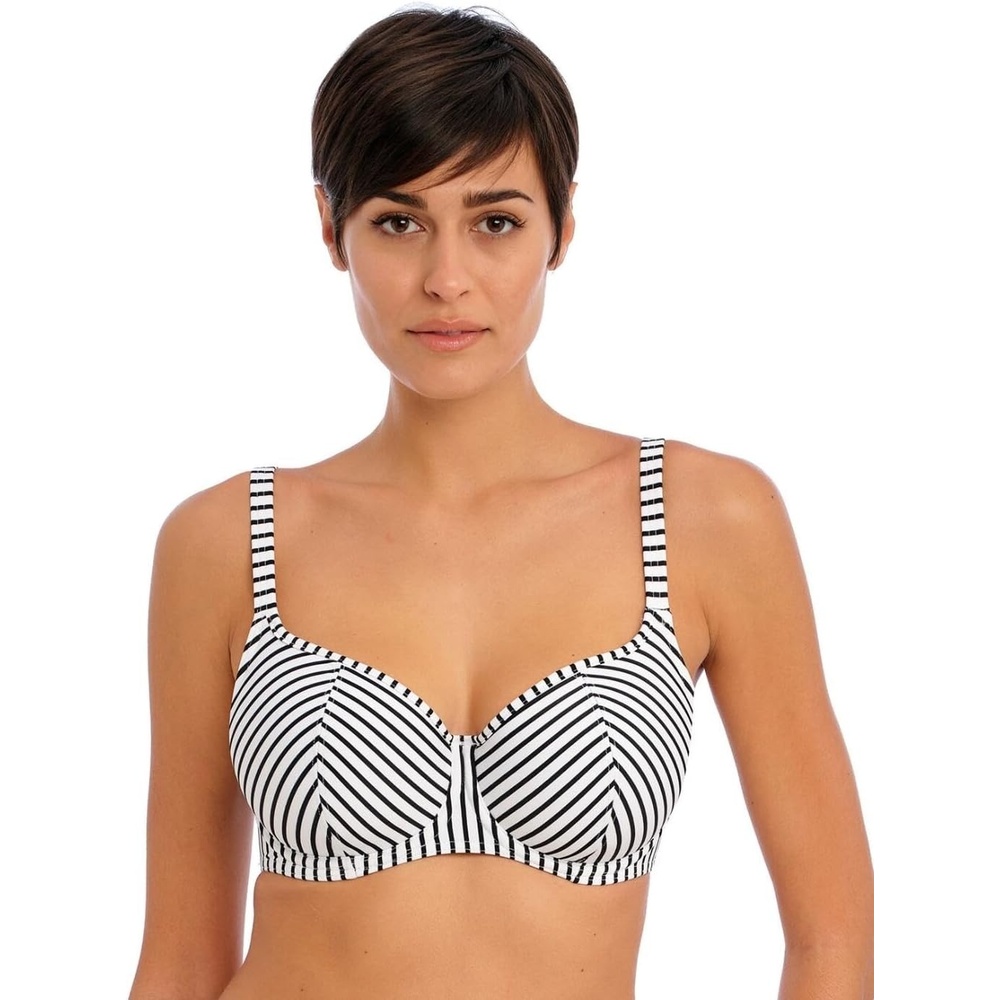 image:imageFreya Womens Jewel Cove Sweetheart Underwire Bikini TopStripe Black