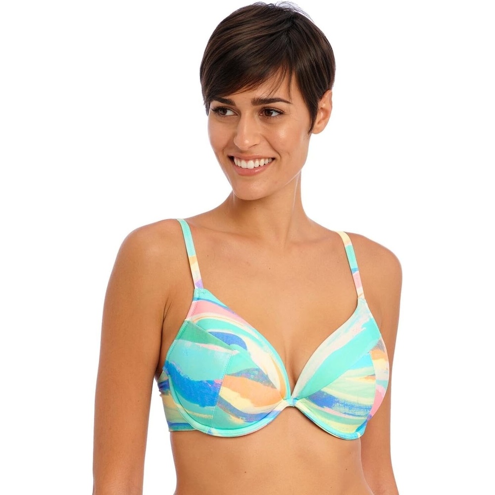 image:imageFreya Womens Summer Reef Underwire Plunge Bikini TopAqua