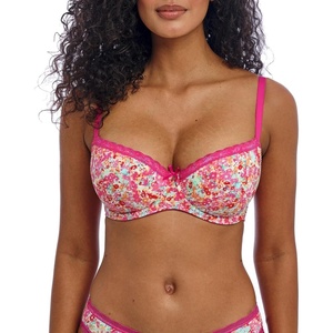 Freya Women’s Freya Flirt Underwire Padded Half Cup Bra(Hot Pink)