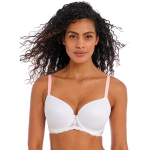 Freya Womens Offbeat Underwire Demi Plunge Molded T-Shirt Bra(White)