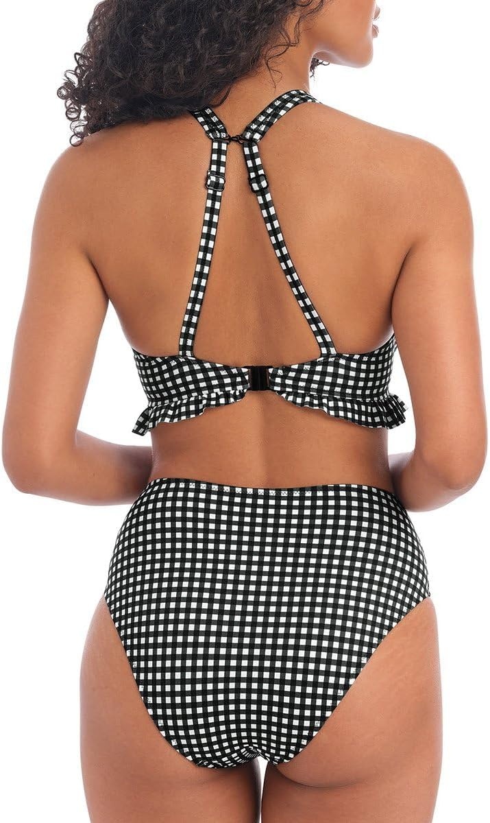 image:imageFreya Womens Check in High Waist Bikini BriefMonochrome