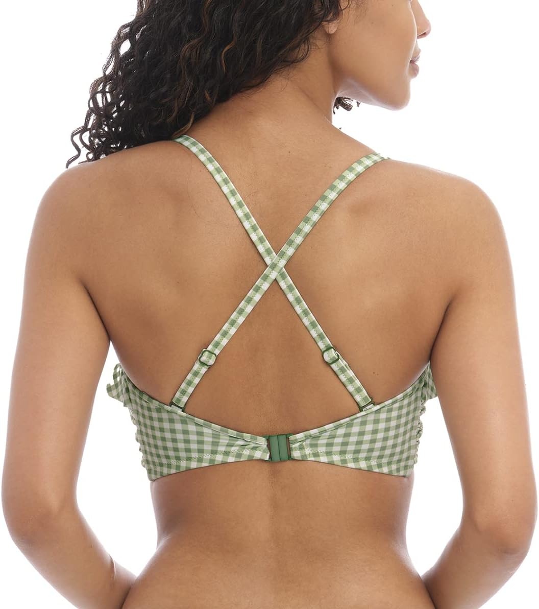 image:imageFreya Womens Check in Underwire Bandeau Bikini TopKhaki
