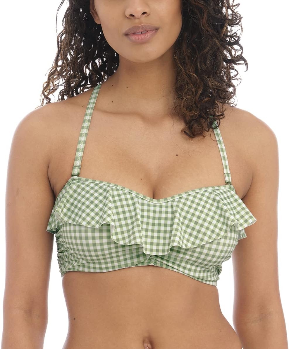 image:imageFreya Womens Check in Underwire Bandeau Bikini TopKhaki