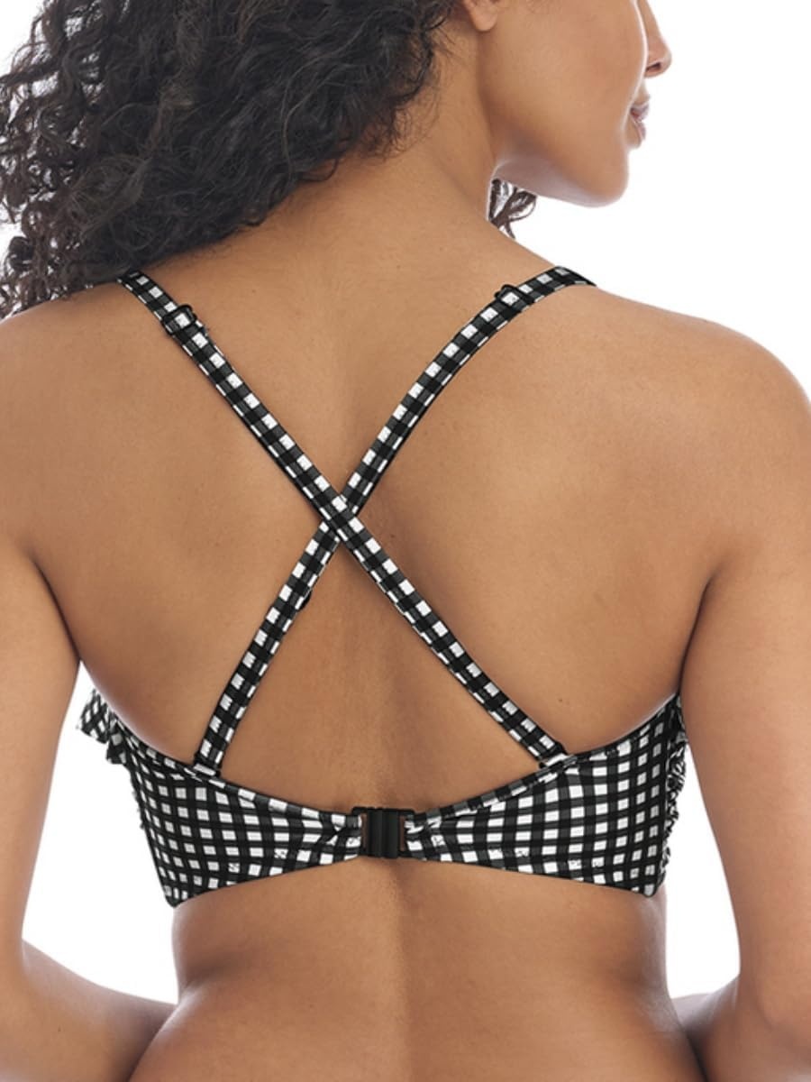 image:imageFreya Womens Check in Underwire Bandeau Bikini TopMonochrome