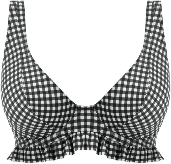 image:imageFreya Womens Check in Underwire High Apex Bikini TopMonochrome