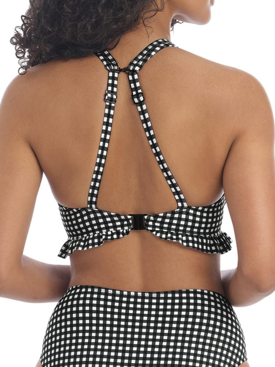 image:imageFreya Womens Check in Underwire High Apex Bikini TopMonochrome