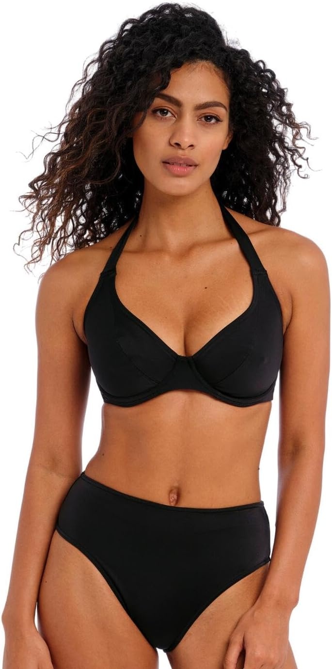image:imageFreya Womens Jewel Cove Underwire Halter Bikini TopPlain Black