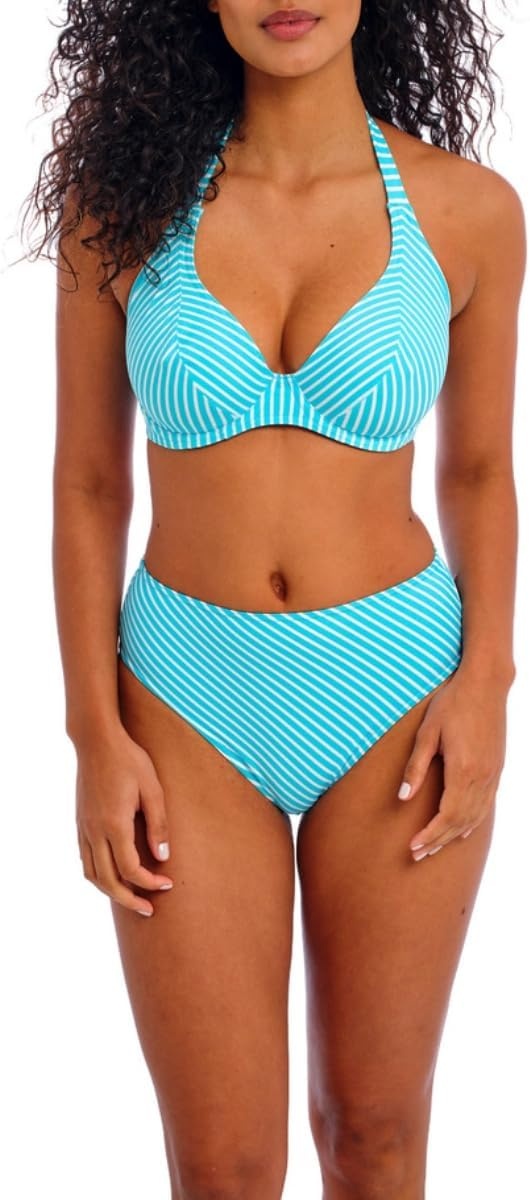 image:imageFreya Womens Jewel Cove Underwire Halter Bikini TopTurquoise Stripe