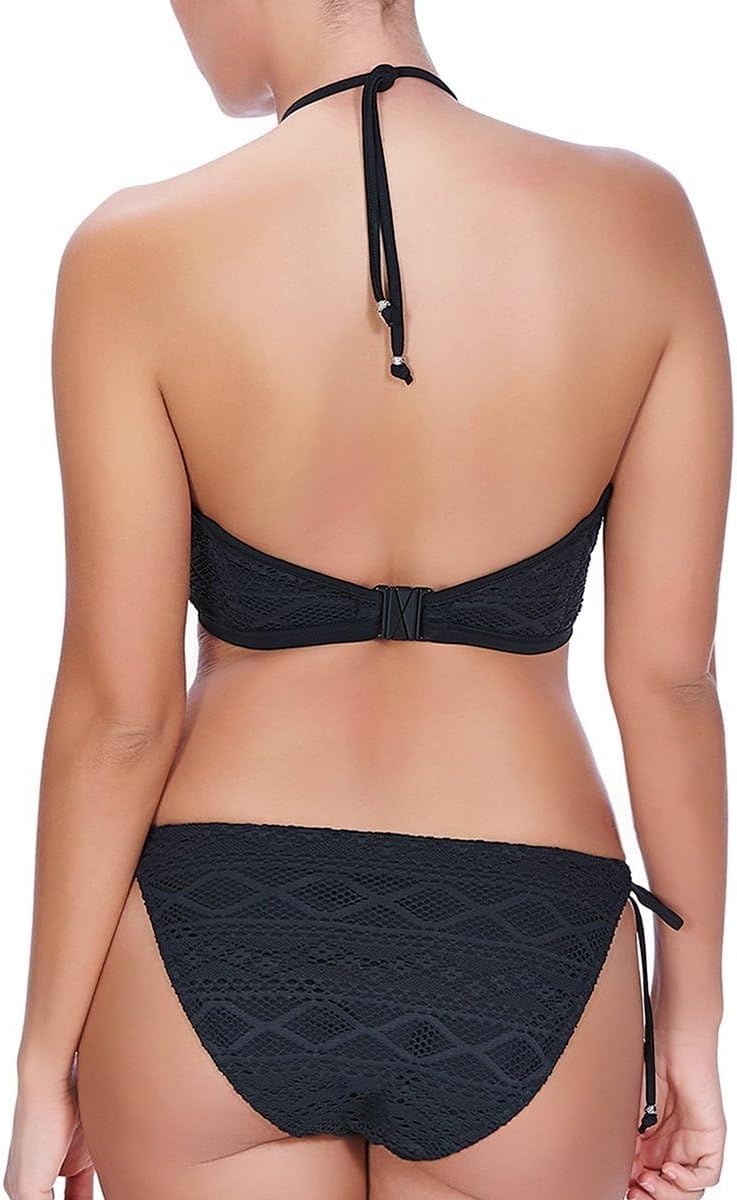 image:imageFreya Womens Sundance Crochet Sweetheart Padded Underwire Bikini Top 3970Black