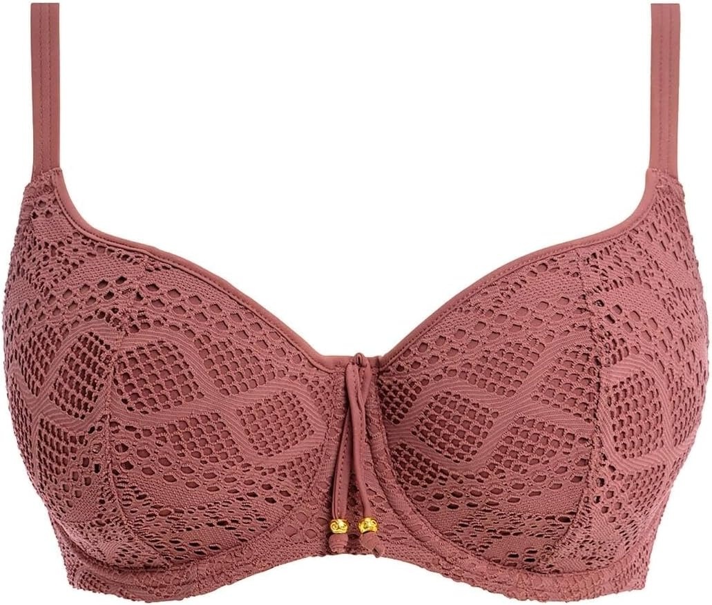 image:imageFreya Womens Sundance Crochet Sweetheart Padded Underwire Bikini Top 3970Nutmeg