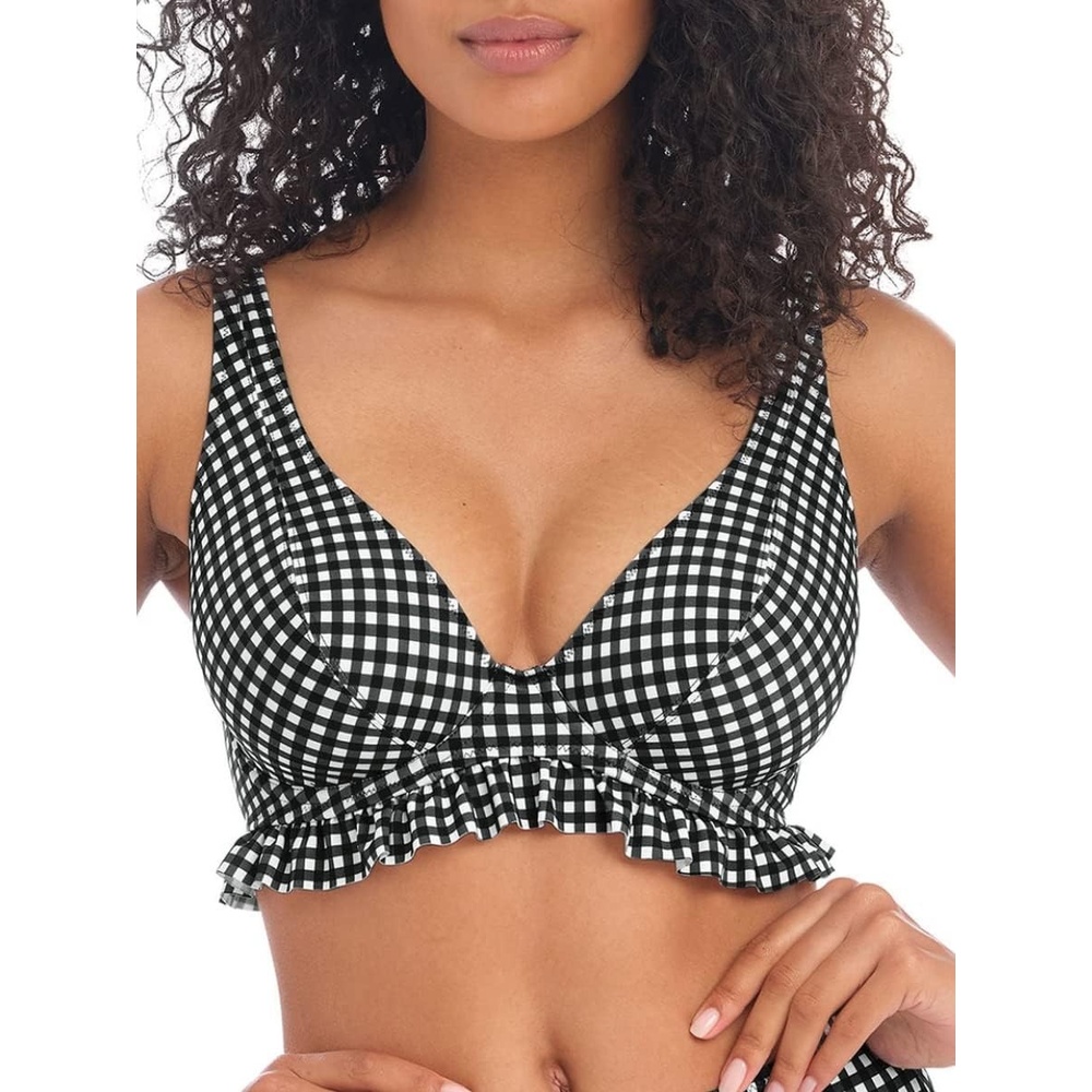 image:imageFreya Womens Check in Underwire High Apex Bikini TopMonochrome