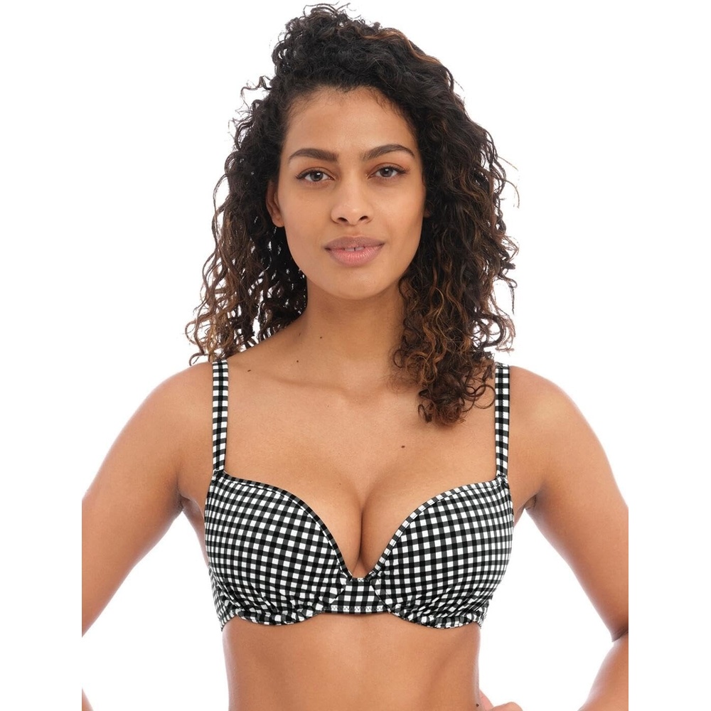 image:imageFreya Womens Check in Underwire Molded Bikini TopMonochrome