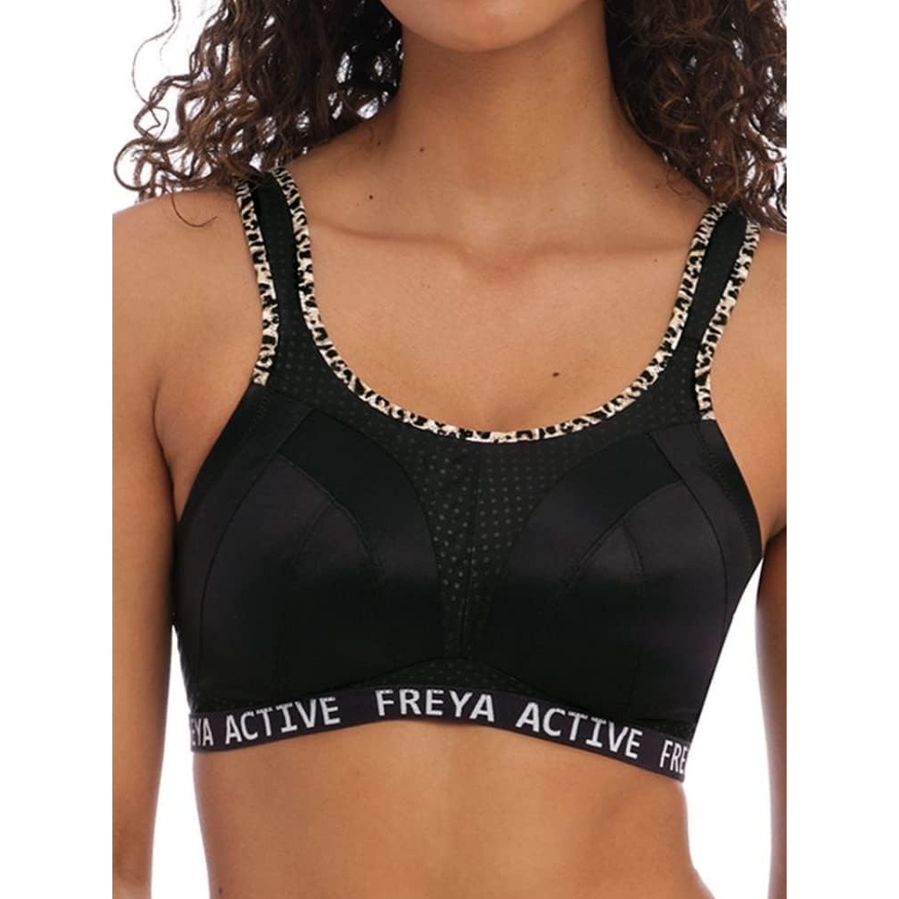 image:imageFreya Womens Dynamic Wireless Sports Bra with Racer Back ConversionPure Leopard Black