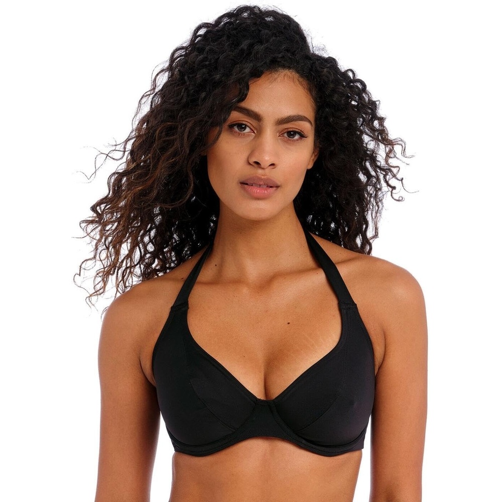 image:imageFreya Womens Jewel Cove Underwire Halter Bikini TopPlain Black