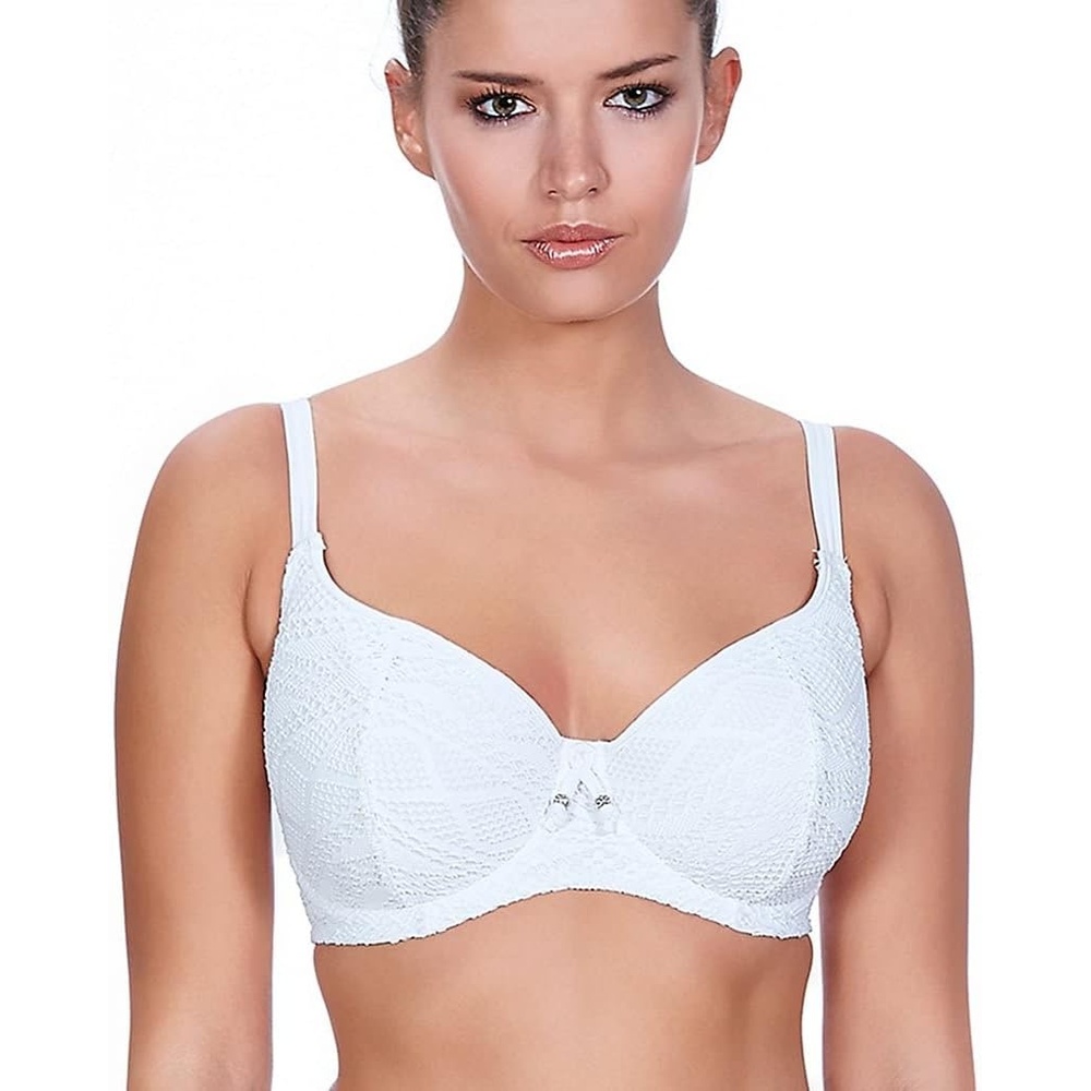 image:imageFreya Womens Sundance Crochet Sweetheart Padded Underwire Bikini Top 3970White
