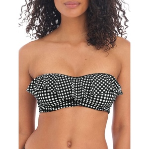 Freya Womens Check in Underwire Bandeau Bikini Top(Monochrome)