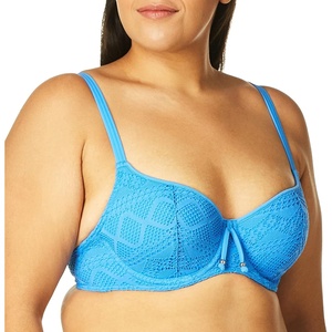 Freya Womens Sundance Crochet Sweetheart Padded Underwire Bikini Top (3970)(Blue Moon)