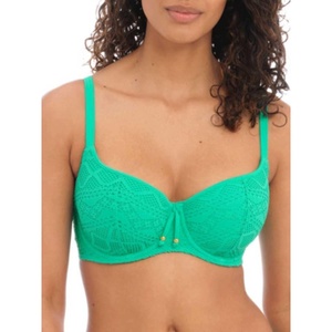 Freya Womens Sundance Crochet Sweetheart Padded Underwire Bikini Top (3970)(Jade)